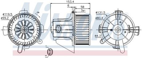 Моторчик (вентилятор) пічки nissens 87090