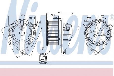 Вентилятор кабiни кондиц. nissens 87095 на Фольксваген Лт 28