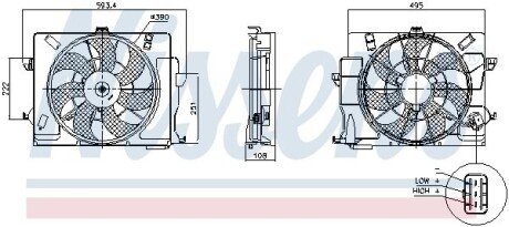 Вентилятор охлаждения радиатора nissens 850049