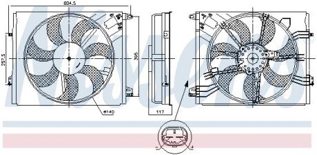 Вентилятор охлаждения радиатора nissens 850050