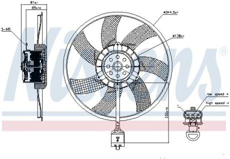 Вентилятор охлаждения радиатора nissens 850062