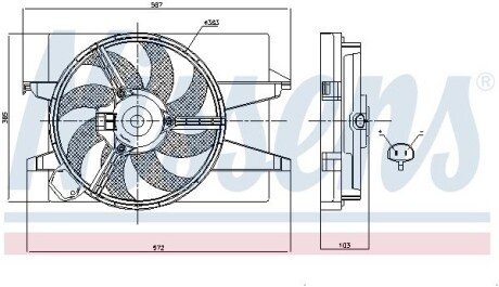 Вентилятор охлаждения радиатора nissens 85030