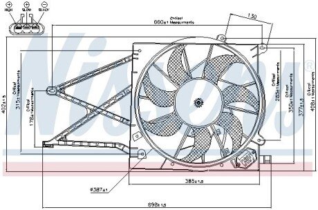 Вентилятор охлаждения радиатора nissens 85176