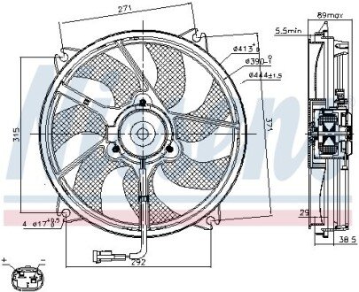 Вентилятор охлаждения радиатора nissens 85606 на Пежо Експерт