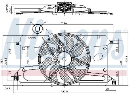 Вентилятор охолодження радіатора nissens 85697 на Форд Фокус 2