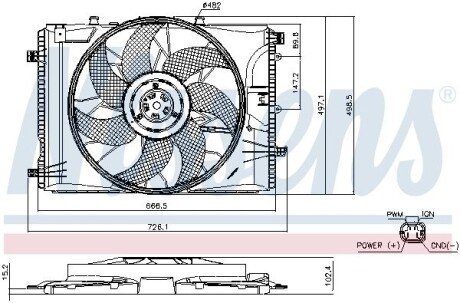 Вентилятор охлаждения радиатора nissens 85740