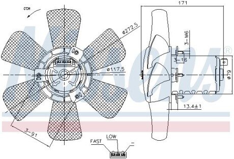 Вентилятор охлаждения радиатора nissens 85809