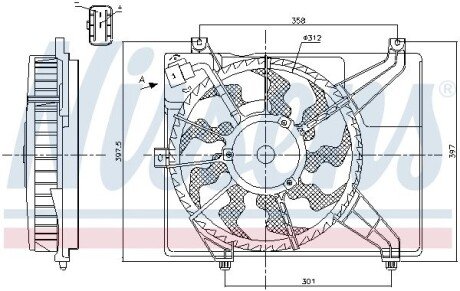 Вентилятор охолодження радіатора nissens 85893