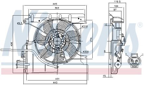 Вентилятор охлаждения радиатора nissens 85939