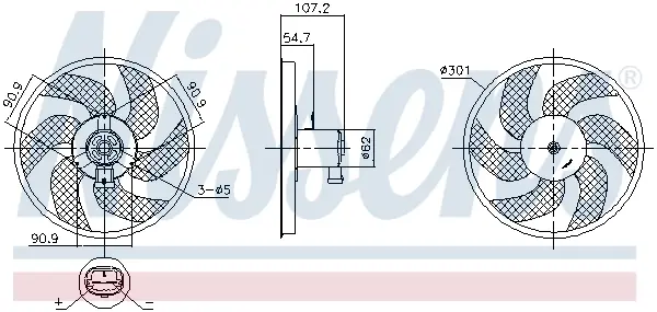 Вентилятор охолодження двигуна nissens 850084