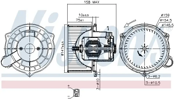 Вентилятор отопителя nissens 87234
