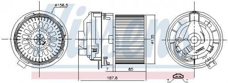 Вентилятор отопителя nissens 87508