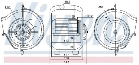 Вентилятор отопителя VAG nissens 87768 на Ауди 80 б2