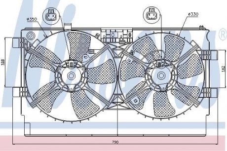 Вентилятор радиатора MITSUBISHI LANCER (CX0) (07-) 2.0 i (пр-во) nissens 85635