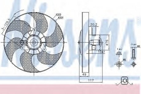 Вентилятор охлаждения радиатора nissens 85658