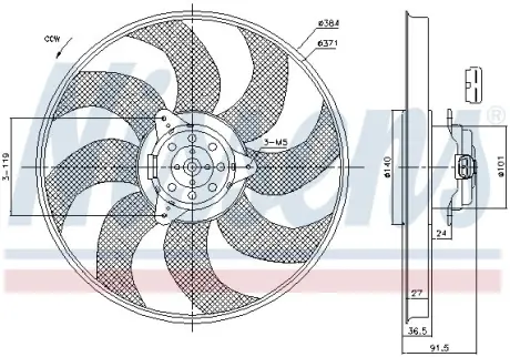 Вентилятор радіатора nissens 85794 Рено Кенго 1