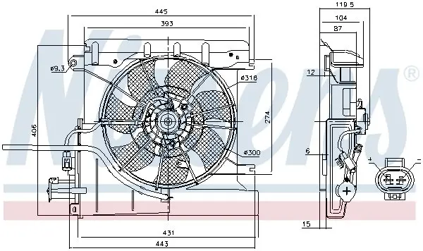 Вентилятор радіатора nissens 85939