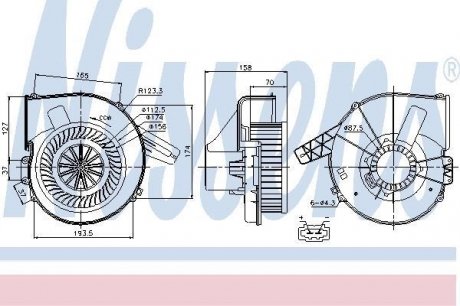 Моторчик (вентилятор) пічки nissens 87028 на Шкода Fabia 3