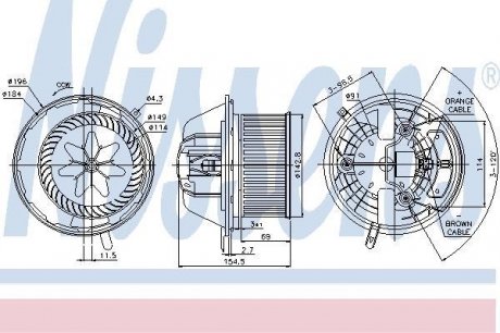 Вентилятор салона nissens 87112