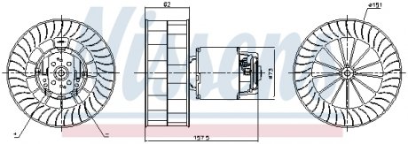 Вентилятор салона nissens 87253