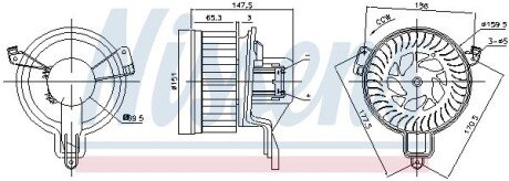 Моторчик (вентилятор) пічки nissens 87259