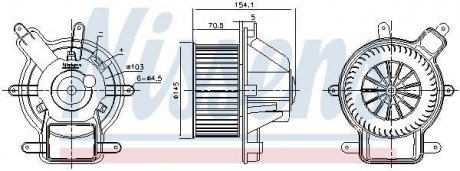 Вентилятор салона nissens 87464