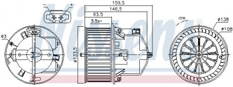 Вентилятор салона nissens 87761 на Вольво V70