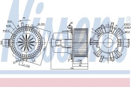 Вентилятор салона OPEL, Nissan nissens 87180 на Опель Мовано