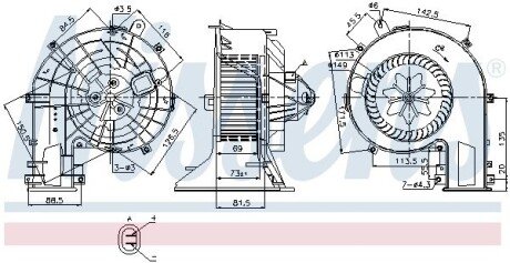 Моторчик (вентилятор) печки nissens 87078