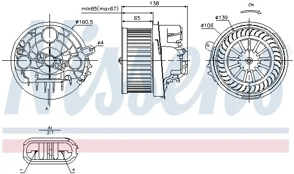 Вентилятор салону nissens 87091