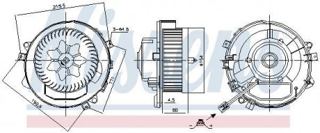 Вентилятор салону nissens 87424 на Шкода Октавия а7