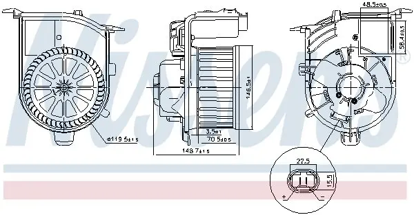 Вентилятор салону nissens 87449