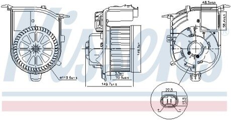 Моторчик (вентилятор) пічки nissens 87449 на Рено Cимбол