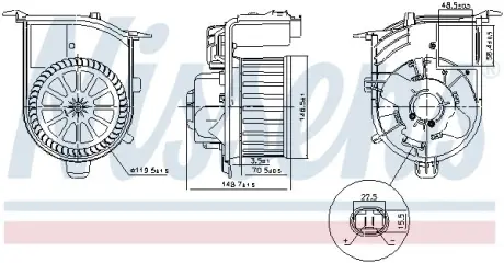 Вентилятор салону nissens 87449 Рено Клио 2