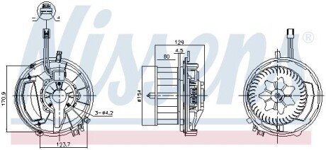 Моторчик (вентилятор) печки nissens 87524 на Фольксваген Arteon