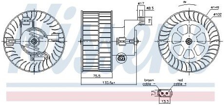 Моторчик (вентилятор) печки nissens 87533