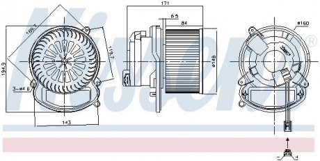 Вентилятор салону Renault Megane IV 1.2-1.8 11.15- nissens 87504 на Рено Megane