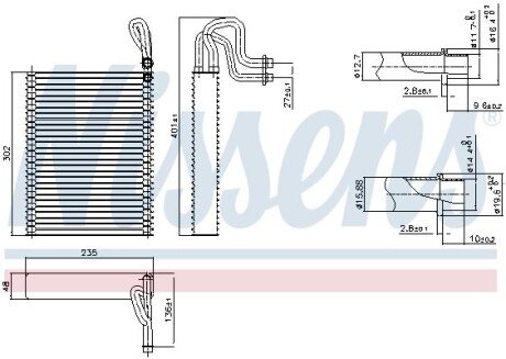 Випарювач кондиціонера nissens 92351 на Бмв Х6 f16