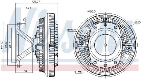 Вискомуфта вентилятора nissens 86052