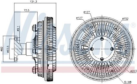 Вискомуфта вентилятора MERCEDES AXOR nissens 86035