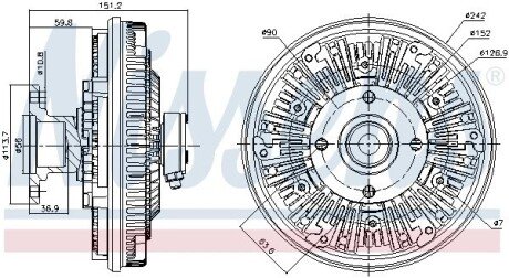 Вискомуфта вентилятора nissens 86030