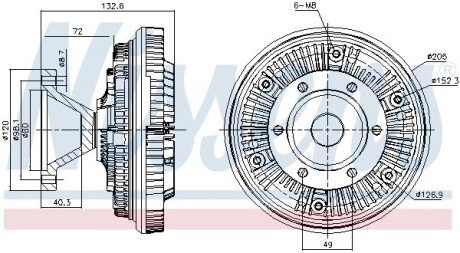 Вискомуфта вентилятора nissens 86145