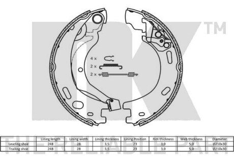 Колодки ручного (стоячого) гальма nk 2712769