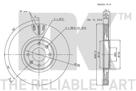 Тормозной диск nk 201938