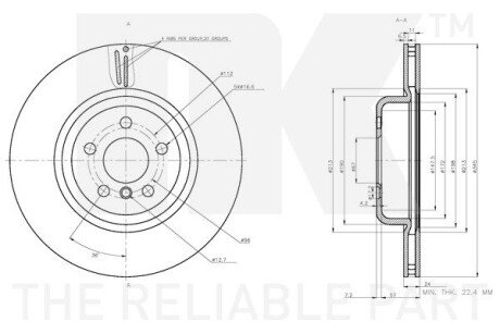 Вентилируемый тормозной диск nk 3415116