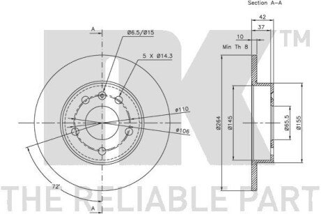 Задний тормозной диск nk 203631