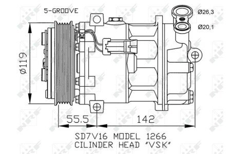 Компресор кондиціонера OPEL Vectra 1.8 02- nrf 32269