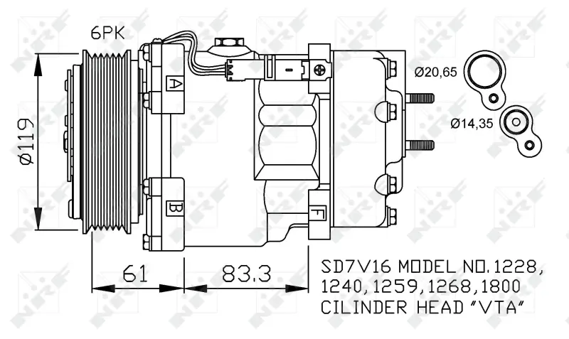 Компрессор кондиционера NRF 32198