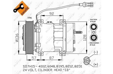Компрессор кондиционера с уплотнениями nrf 32477