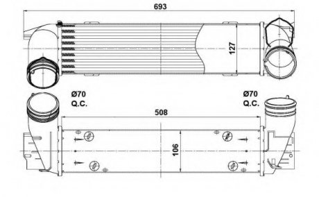 Радиатор интеркулера nrf 30386